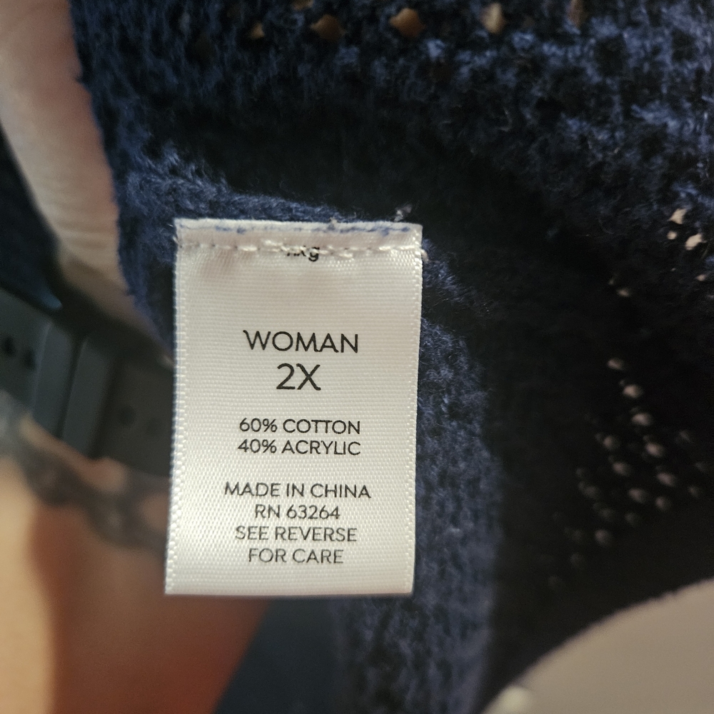 Westport Women's Dark Blue Knit Cardigan - Picture 3 of 4